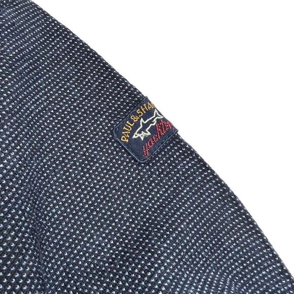 NWT Paul & Shark Summer wool jacquard half zip sweater with iconic badge - Picture 12 of 15